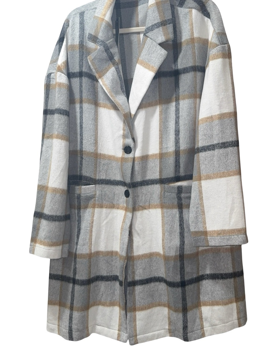IN'VOLAND Plaid Longline Trench Coat Shacket - NWT Size 20W